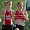 Laura Hayden leads Greater Boston Track Club teammate Sloan Siegrist.