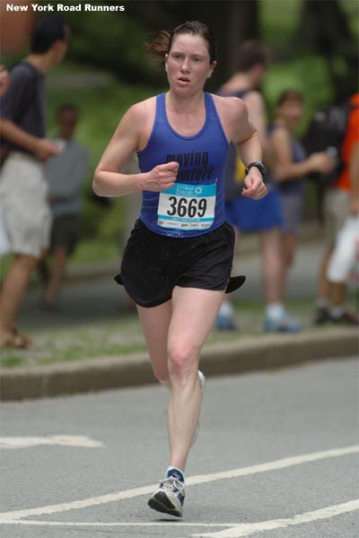 Carly Berwick of Moving Comfort New York finished 57th in 41:38.