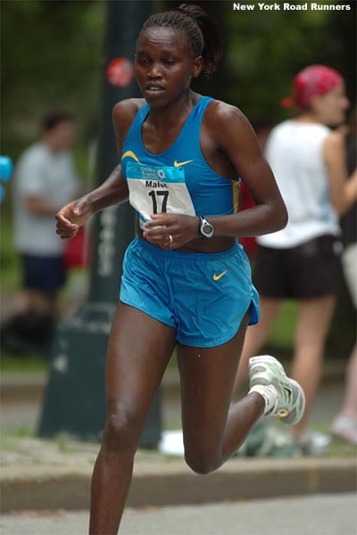 Leah Malot, the Kenyan record-holder at 5,000m, finished 12th in 34:10.