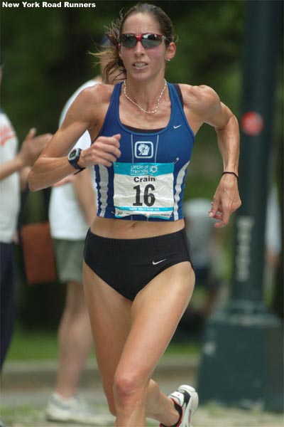 Jenny Crain, who was the top American finisher at the ING New York City Marathon 2004, finished 13th here in 34:14.