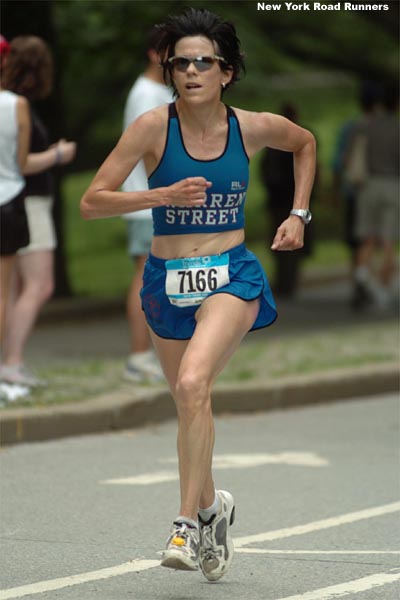 Jean Chodnicki-Stemm, 45, won her age group and finished 40th overall in 40:20.