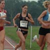 Gallo (center) had run a personal best of 4:06.03 in the 1,500 in late July. She missed the World Championship 