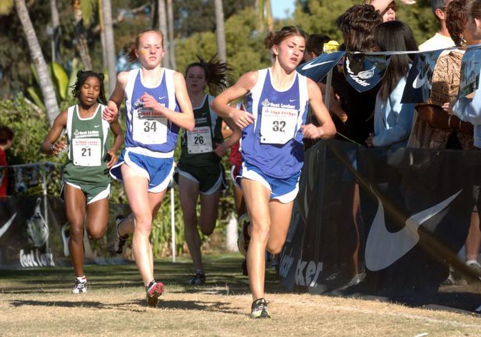 Betsy Bies leads Bria Wetsch.