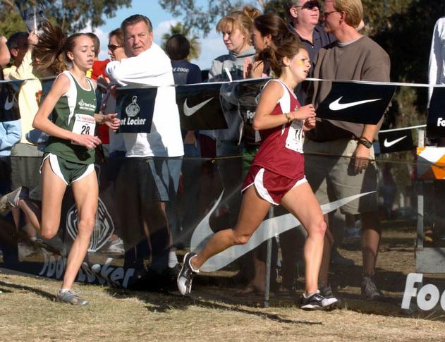 Nicole Blood leads Emily Reese.