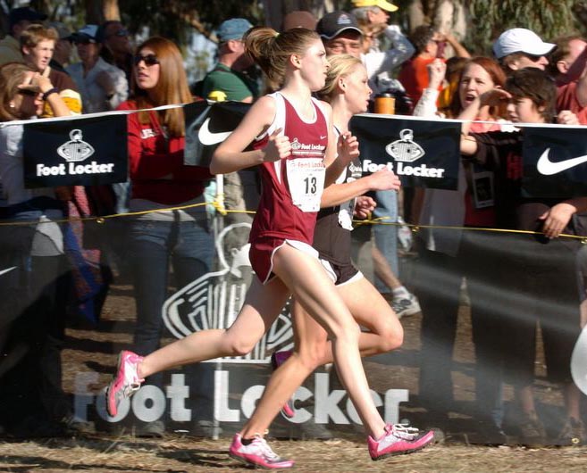 Caitlin Lane runs with Kari Hardt.