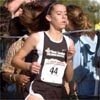 Kauren Tarver, a sophomore at Serrano High School in California, runs in eighth place with about a mile to go.