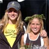 Lauren Fleshman, who finished second here in 1998 and then went on to win four NCAA individual titles, poses with national champion Jordan Hasay.