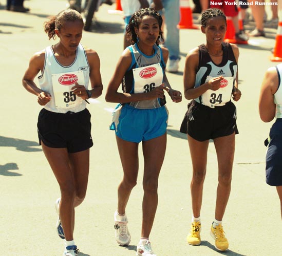 L-R: Yimenashu Taye, Alemtsehay Misganaw, and Merima Hashim