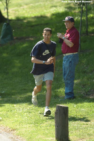 Her husband, Mohammed Ar-Ar, did a good job of getting around the course and was able to shout encouragement from the sidelines.