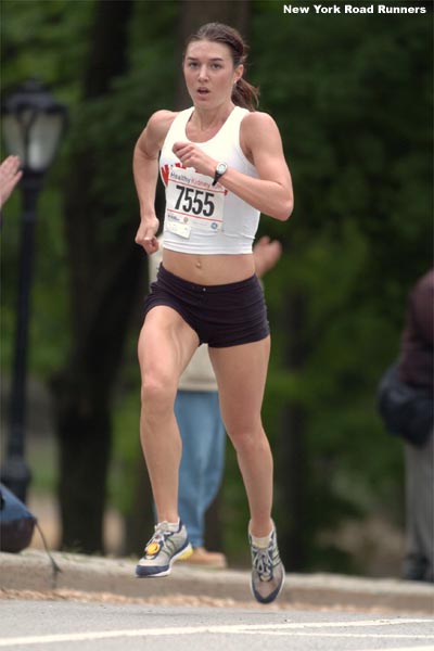 Julia Stamps, 26, of the New York Athletic Club finished second in 35:31.