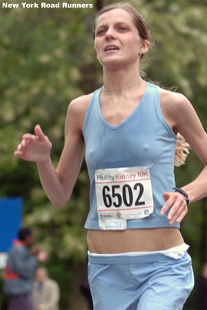 We nearly missed Kata Janosikova-Melville, 24, as she cruised to a third-place finish in 37:33.