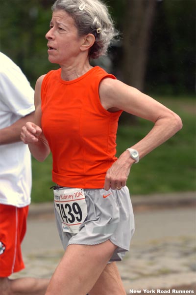 Roslyn Schloss, 56, won her age group in 47:26 (47:13 chip time) and finished 68th among the women.