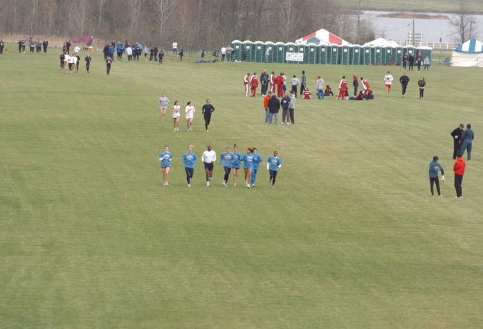 An aerial view of the start/finish stretch.