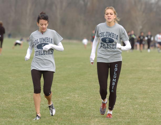 Two members of Columbia's women's team.