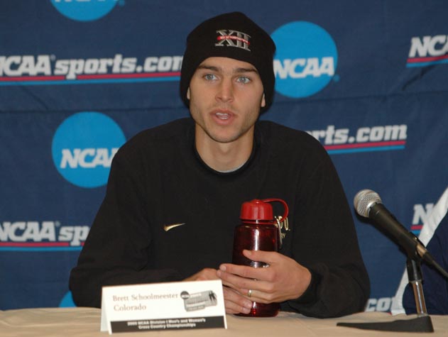 The University of Colorado's Bret Schoolmeester at the press conference.