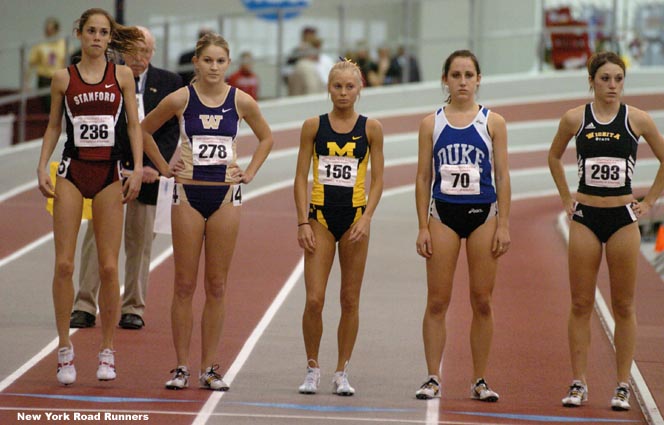 A misplaced photo from the start of the first women's mile prelim.