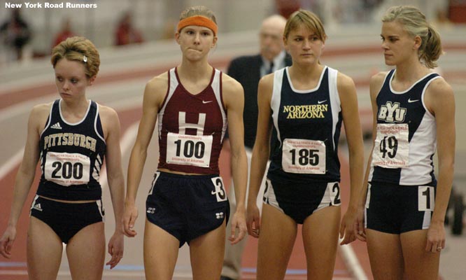 L-R: Maureen McCandless, Lindsey Scherf, Ida Nilsson, and Laura Turner before the 5,000m final.