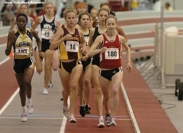 NC State's Renee Gunning takes over the lead on the first lap.