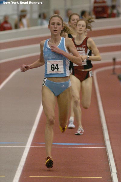 Caroline Bierbaum, running in second, puts some distance on Alicia Craig.