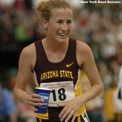 Amy Hastings looks happy post race.