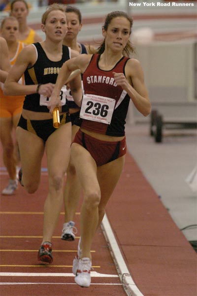 Stanfords Katy Trotter leads Missouris Ashley Patten.