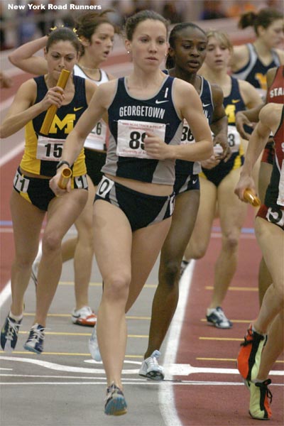 Colleen Kelly gets the baton for Villanova.