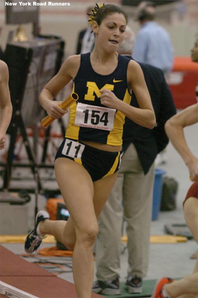 Michigans anchor, Lindsey Gallo, had looked very good in her mile prelim earlier in the evening.