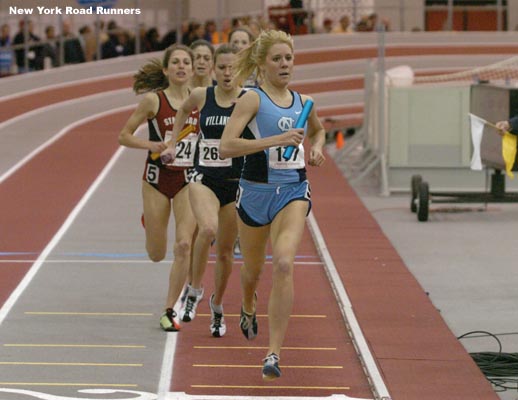 With one lap to go, the chase trio of Muncan, Bei, and Gallo had nearly drawn even with UNCs Cassie King, and it would be a thrilling race to the finish.