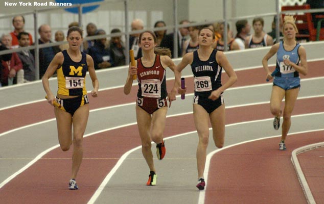 Villanova's Marina Muncan led Sara Bei over the final lap, but Michigan's Lindsey Gallo...