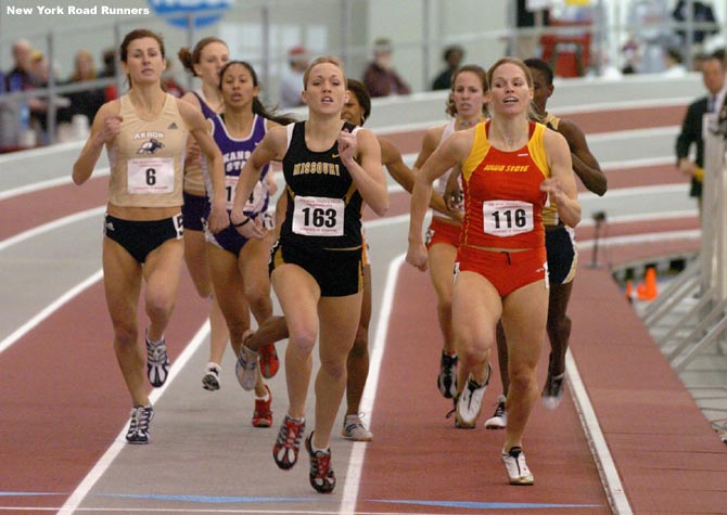 Ada Anderson held on to finish second in 2:05.93. Nicole Cook stumbled and lost a lot of ground up the homestretch, and faded to last in 2:08.25.