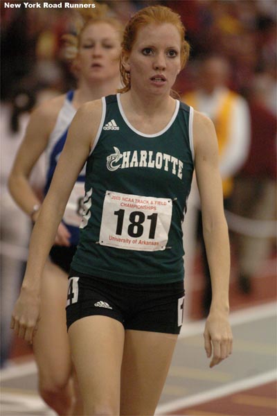 UNC-Charlotte junior Cassie Ficken gets ready for the 3,000m final.
