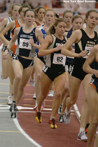 Colorado's Renee Metivier and Georgetown's Colleen Kelly run in the pack.