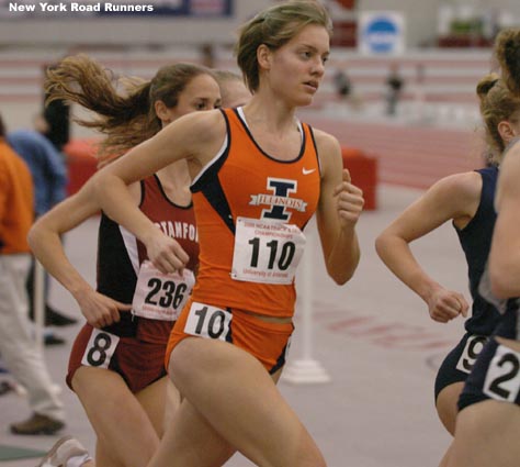 Cassie Hunt continues to run in the large pack.