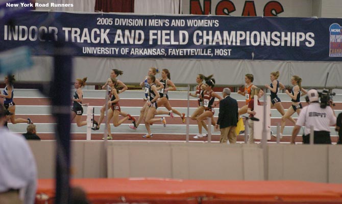 On this lap, approximately halfway through the race, something happened on the backstretch and Villanova's Marina Muncan...