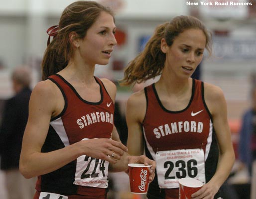 ...including teammate Katy Trotter (right) after the race, and though she certainly must have been disappointed on the inside, didn't show any outward signs of it.