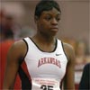 Aneita Denton, who won her 800m heat earlier in the evening, would lead off for Arkansas.