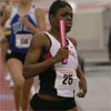 Aneita Denton runs in third for Arkansas, just behind Villanovas Colleen Taylor.