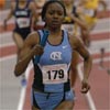 UNCs Danielle Rodgers ran alone in front on the first lap of the 400m leg.