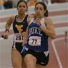 Dukes Allison Stankavage leads West Virginias Pam Richardson.