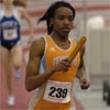 Antoinette Gorham runs the 800m leg for Tennessee.