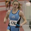 North Carolina sophomore Georgia Kloss maintains her lead halfway through the 800m leg.