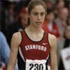 Arianna Lambie, a redshirt freshman at Stanford, gets ready for the first of two mile prelims.