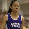 Kansas State senior Lysaira Roman-Del Valle gets ready for the 800m final.