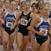 For much of this race, nothing seemed to happen. But as soon as things started happening, it was hard to keep track of all of the action! Above: Annie Bersagel runs between Paige Miller and Sally Meyerhoff.