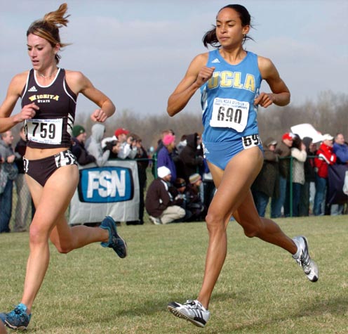 Wichita State's Desiraye Osburn and UCLA's Ashley Caldwell.