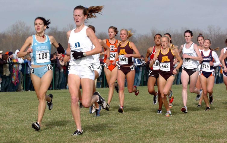 Illinois' Cassie Hunt (in orange), #454 Lauren Williams, #442 Ladia Albertson-Junkans, and #595 Aine Hoban.