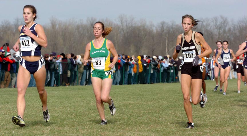 Marquette's Shannon Oster leads Baylor's Brittany McGuire and Colorado's Laura Zeigle.