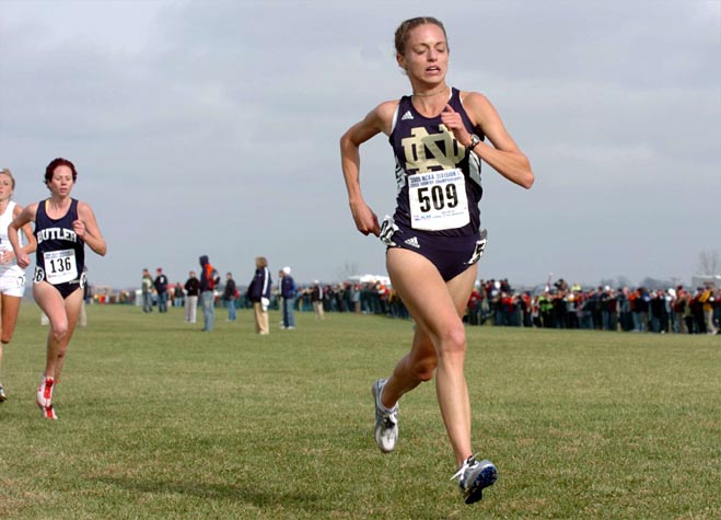 Notre Dame's Stephanie Madia, who had looked strong all season, finished third in 19:48.4.