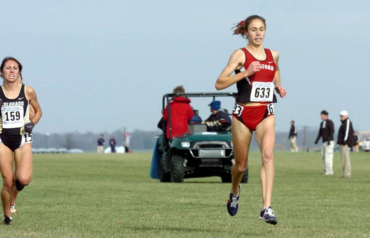 Arianna Lambie of Stanford finished eighth in 19:59.1 and led her team to a surprise victory.