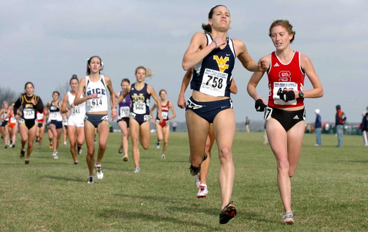 West Virginia's Susan Davis (74th, 20:54.0) and NC State's Magin Kebert (75th, 20:54.3).